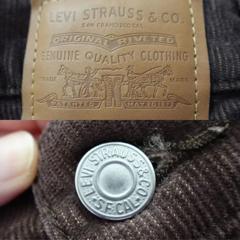 Levi's Chocolate Brown Corduroy Wedgie Straight Leg High Rise Jeans Size 25